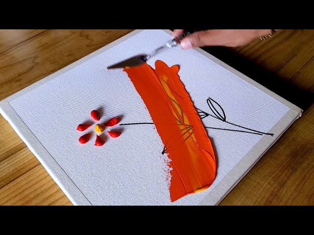 Easy Acrylic Painting Technique / Step By Step / Abstract Flower Painting