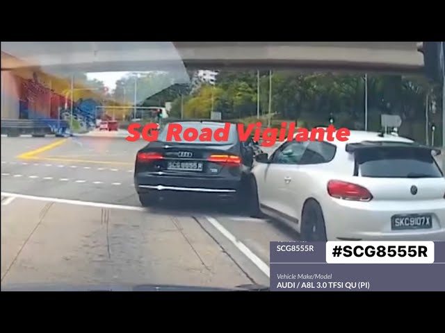 audi fail to keep on lane when turning right hit vw scirocco