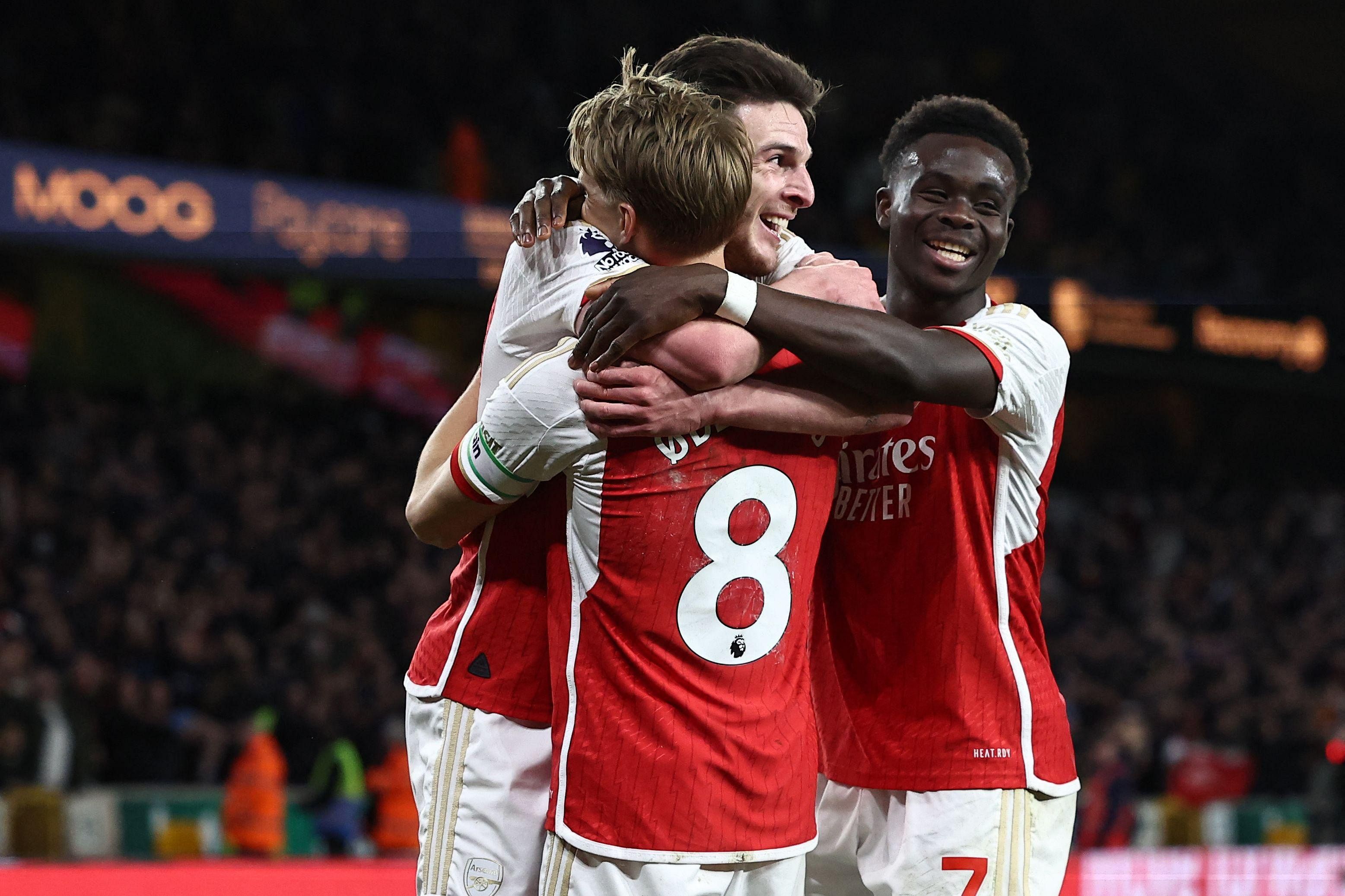 Arsenal grind out Wolves win to go top of Premier League