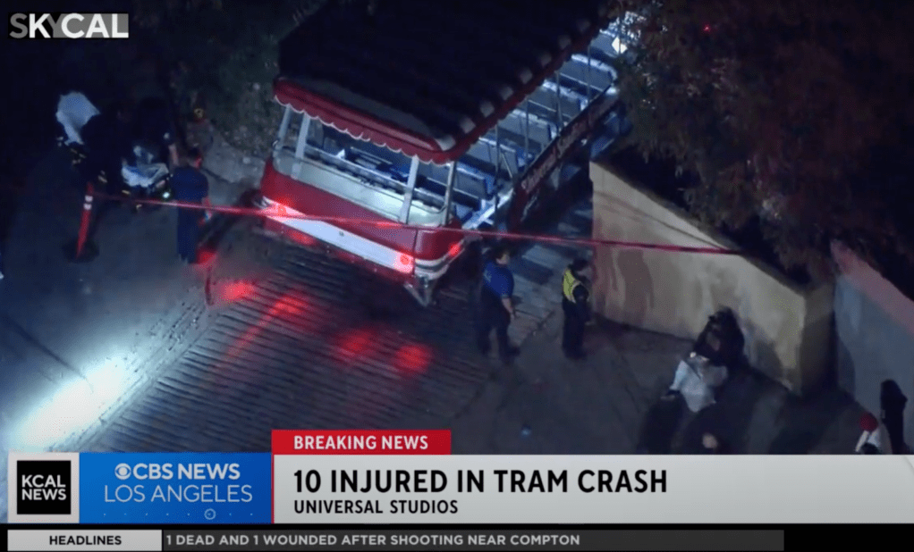 15 people suffer minor injuries in tram accident at Universal Studios theme park in Los Angeles