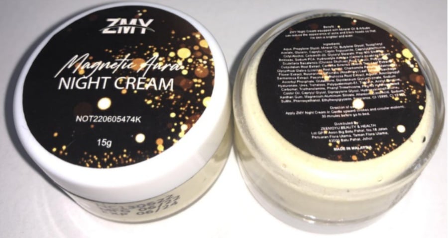 Mercury content: Notification for ZMY Magnetic Aura Night Cream revoked