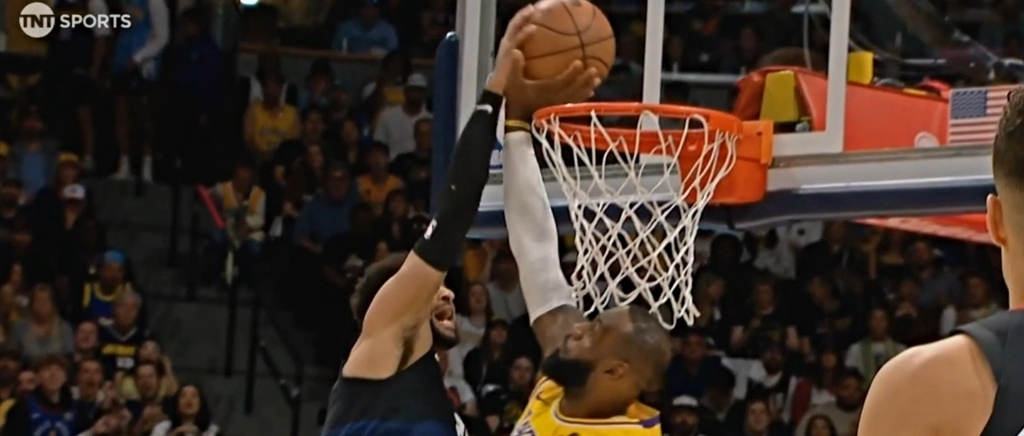 LeBron James Stuffed Jamal Murray At The Rim On A Dunk Early In Game 2
