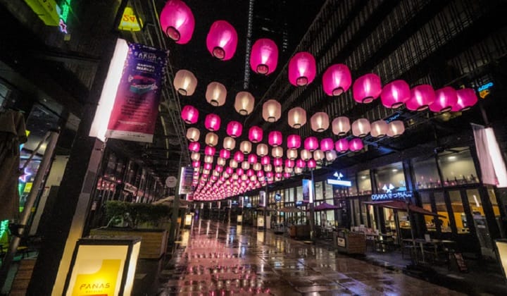 LaLaport hosts first immersive sakura display by NAKED