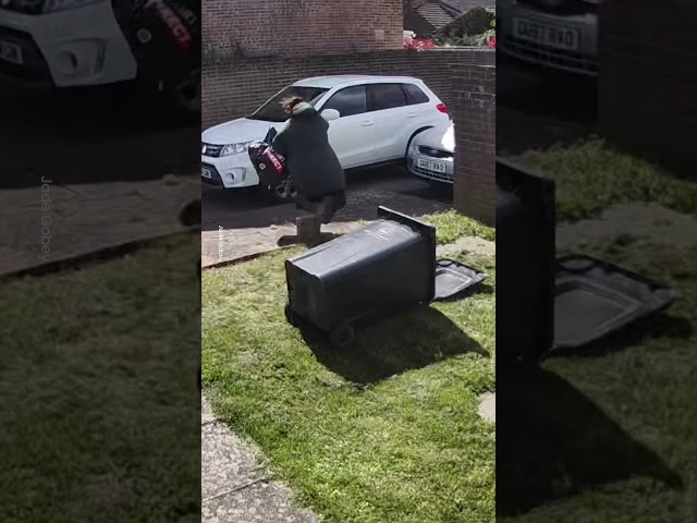 Woman's Hilarious Fall Taking The Bins Out 😂