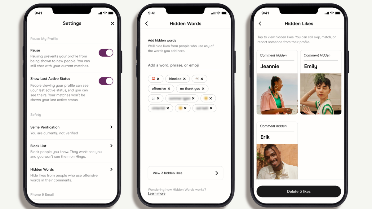 New Hinge feature allows you to filter out words and emojis