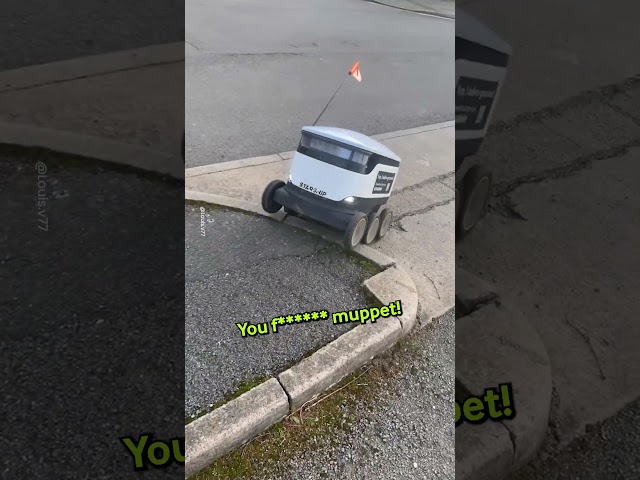 Hilarious Encounter With Delivery Robot 🤖😂
