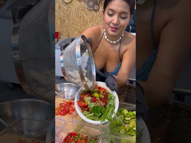 Raw Oyster Salad With Spicy Sauce - Thai Street Food