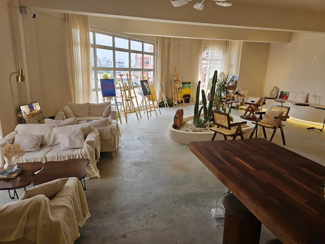 Slow Day Cafe in Johor Bahru has art jamming and matcha desserts like strawberry matcha latte, matcha croissants, matcha gateau cake & more