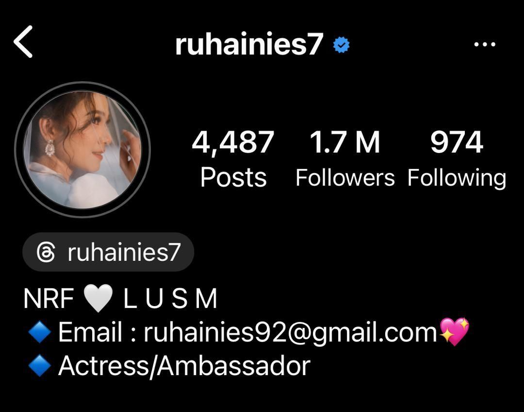 Sarah Yasmine says Ruhainies is shameless for changing her Instagram profile to ‘NRF’, ‘LUSM’