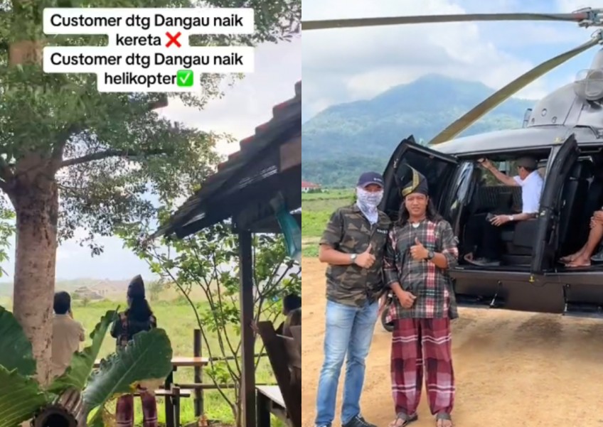 'I thought it was a joke': Diners surprise owner of Langkawi eatery by arriving in helicopter