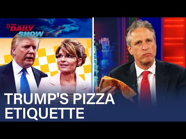 Jon Stewart Calls Out Trump's Pizza-Eating Technique | The Daily Show