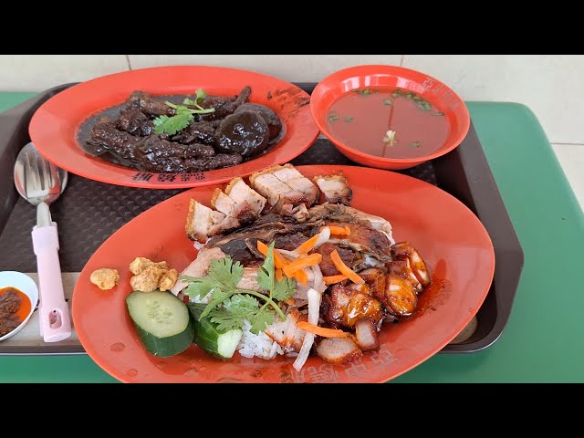 Mawell Food Centre. Ah Zhong Roasted Delights. Roasted Meats and Braised Chicken Feet
