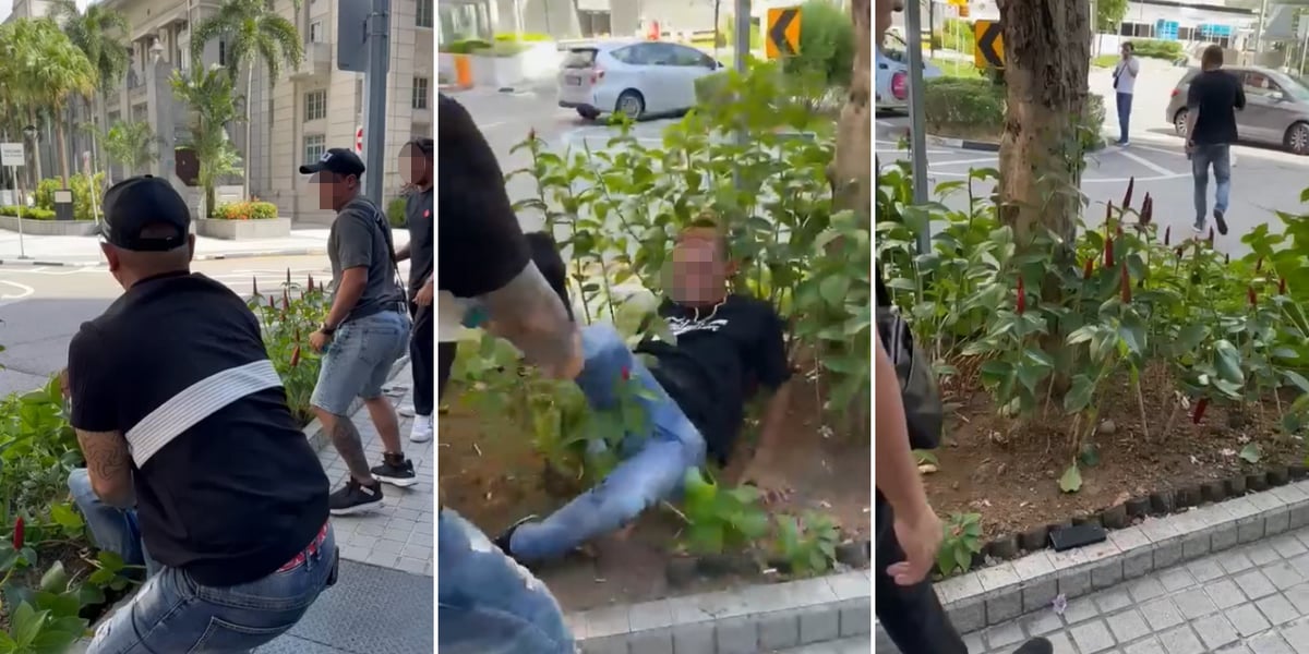 Wah, so daring! Man kena whacked by five men outside State Courts?!