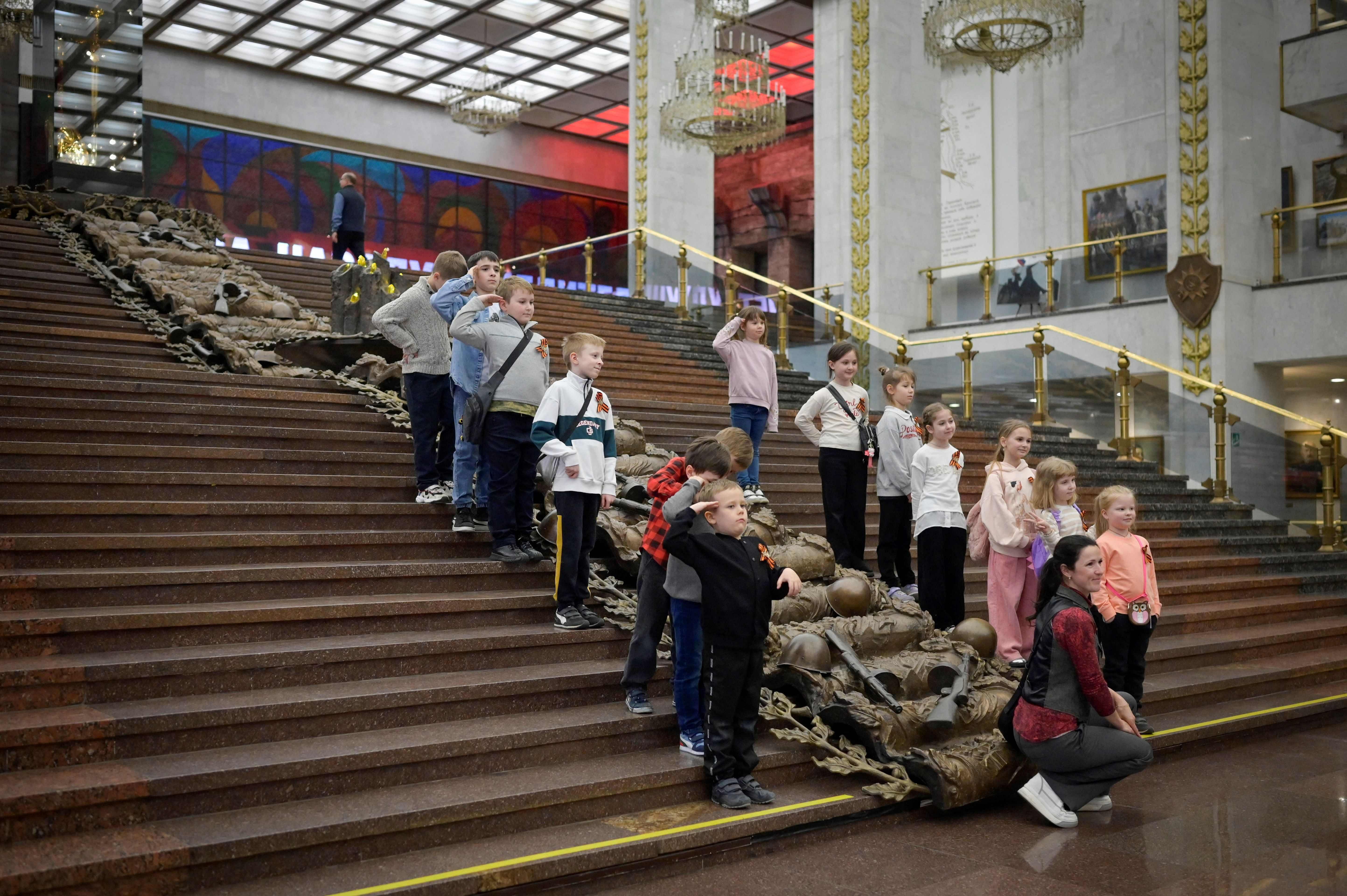 Moscow children celebrate 'victory' amid patriotic education drive