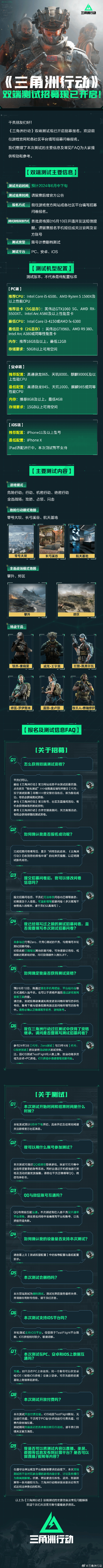 腾讯《三角洲行动》双端测试6月开启 最低要求gtx960