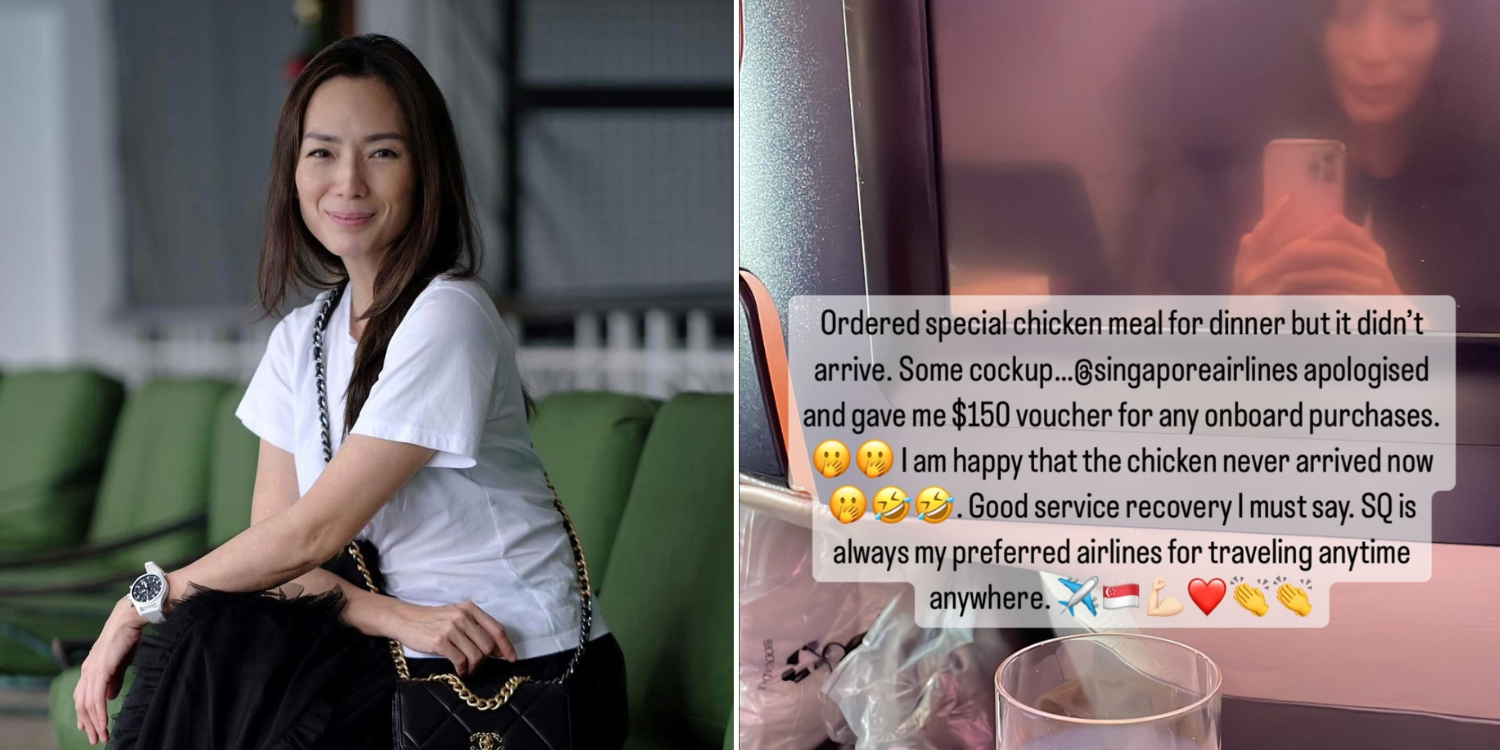 Jacelyn tay praises SIA for s$150 service recovery voucher after chicken meal didn’t arrive