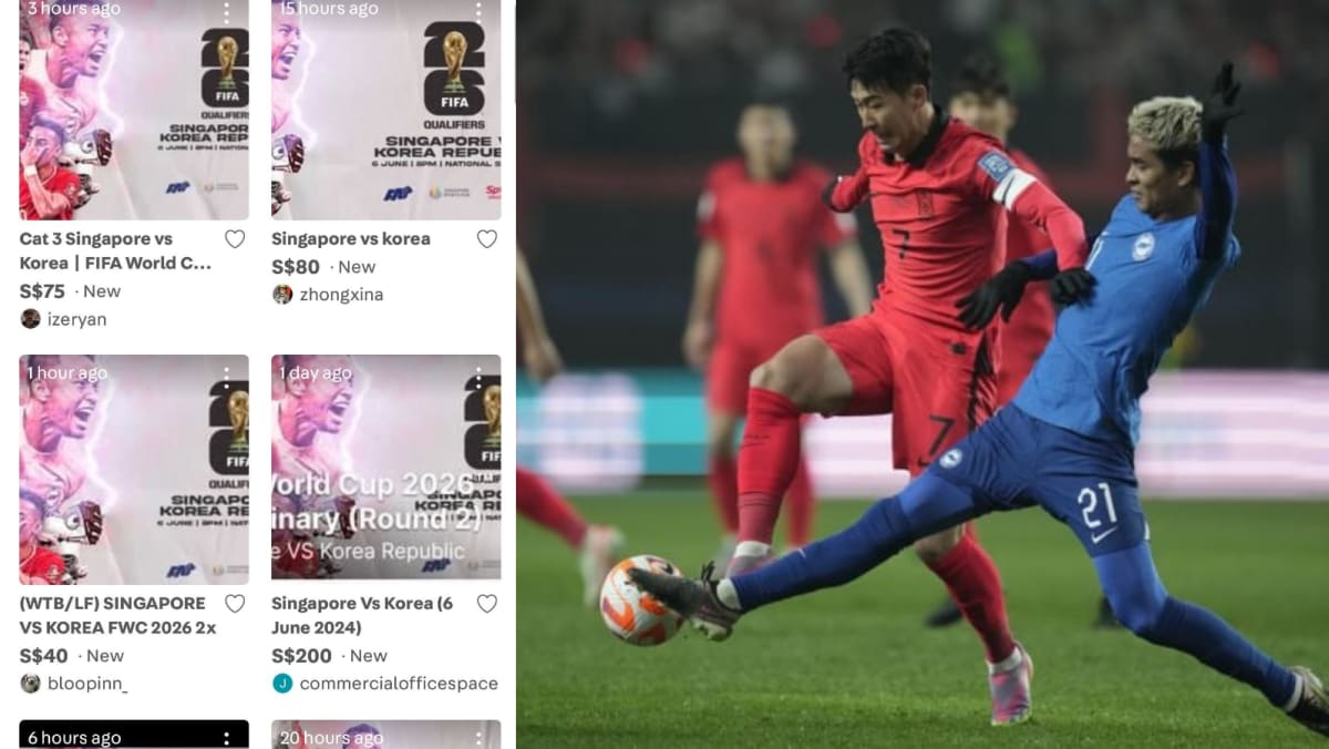 Tickets for soldout SingaporeSouth Korea World Cup match going for up