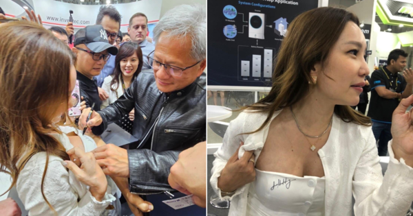 "Is That A Good Idea?” — Woman Brazenly Asks Nvidia CEO To Sign Her Chest