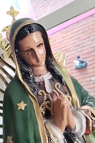 Virgin Mary statue 'crying tears of blood' is being investigated by church officials