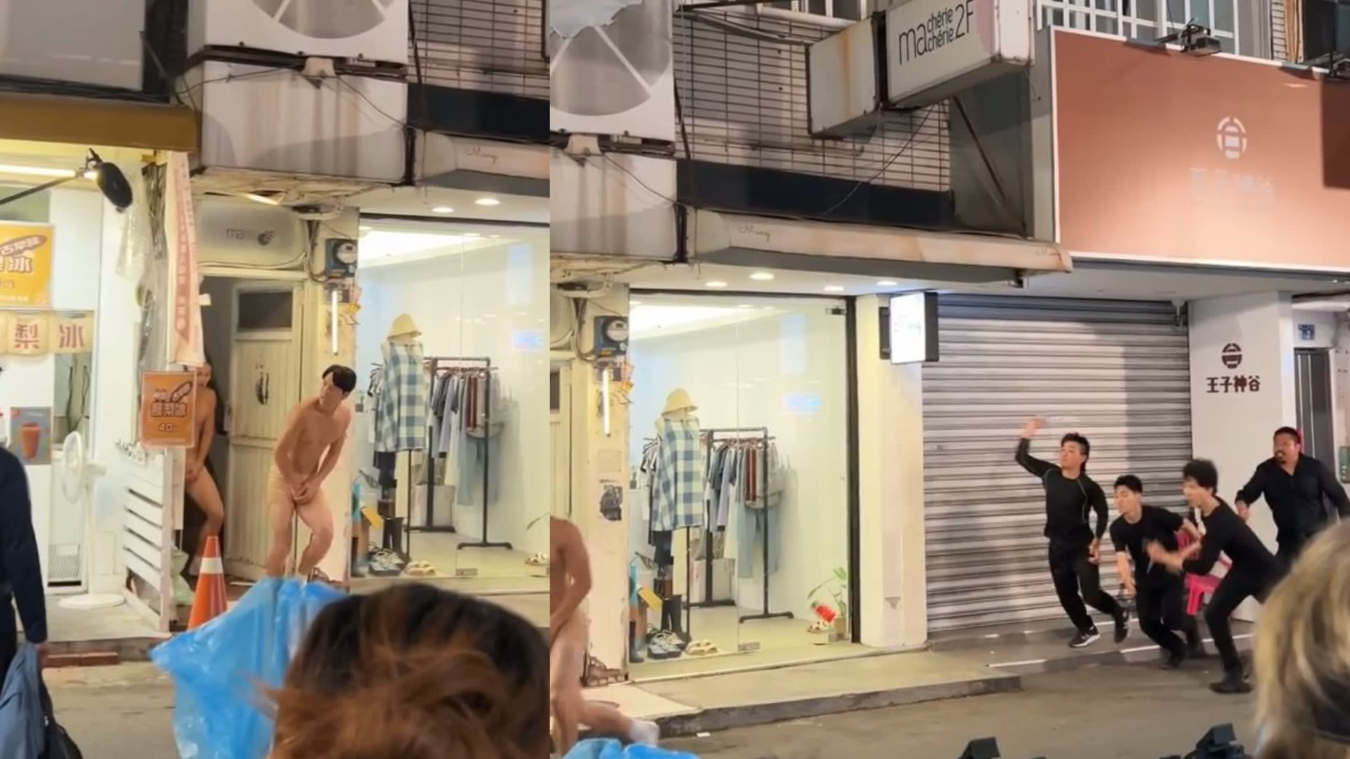 TVB Stars Kalok Chow, Ricco Ng Wore Nude-Coloured Underwear To Run Down The Streets Of Taichung For New Drama