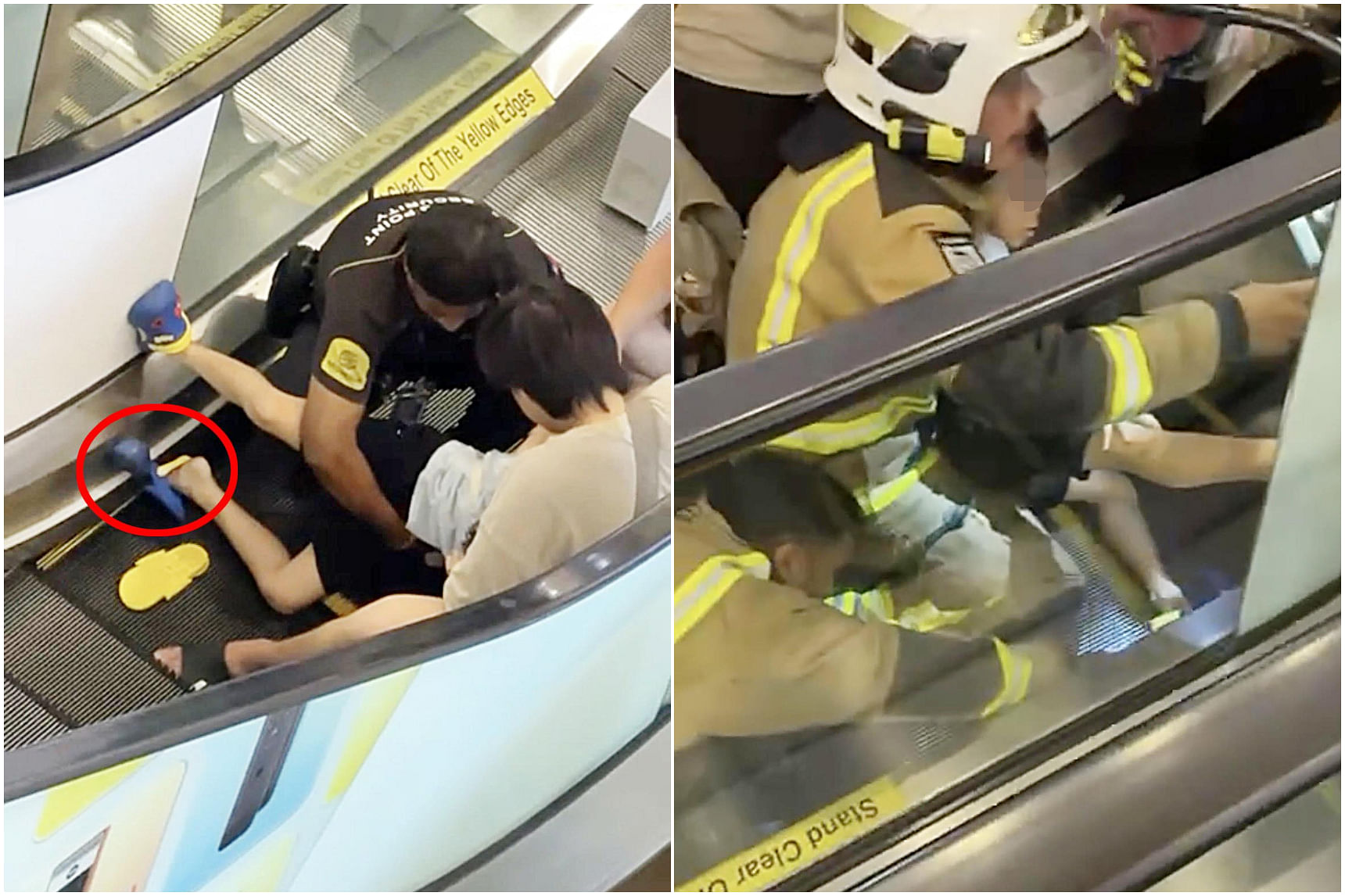 Boy suffers foot injury after rubber shoe gets stuck in escalator at Jurong Point mall