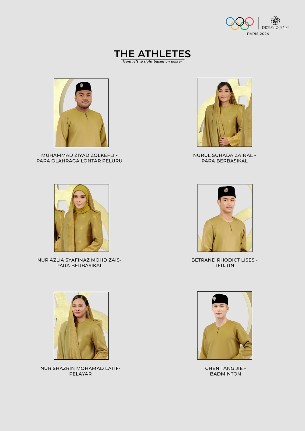 Six Malaysian athletes led by national contingent flag bearers model 2024 Paris Olympics opening ceremony attire