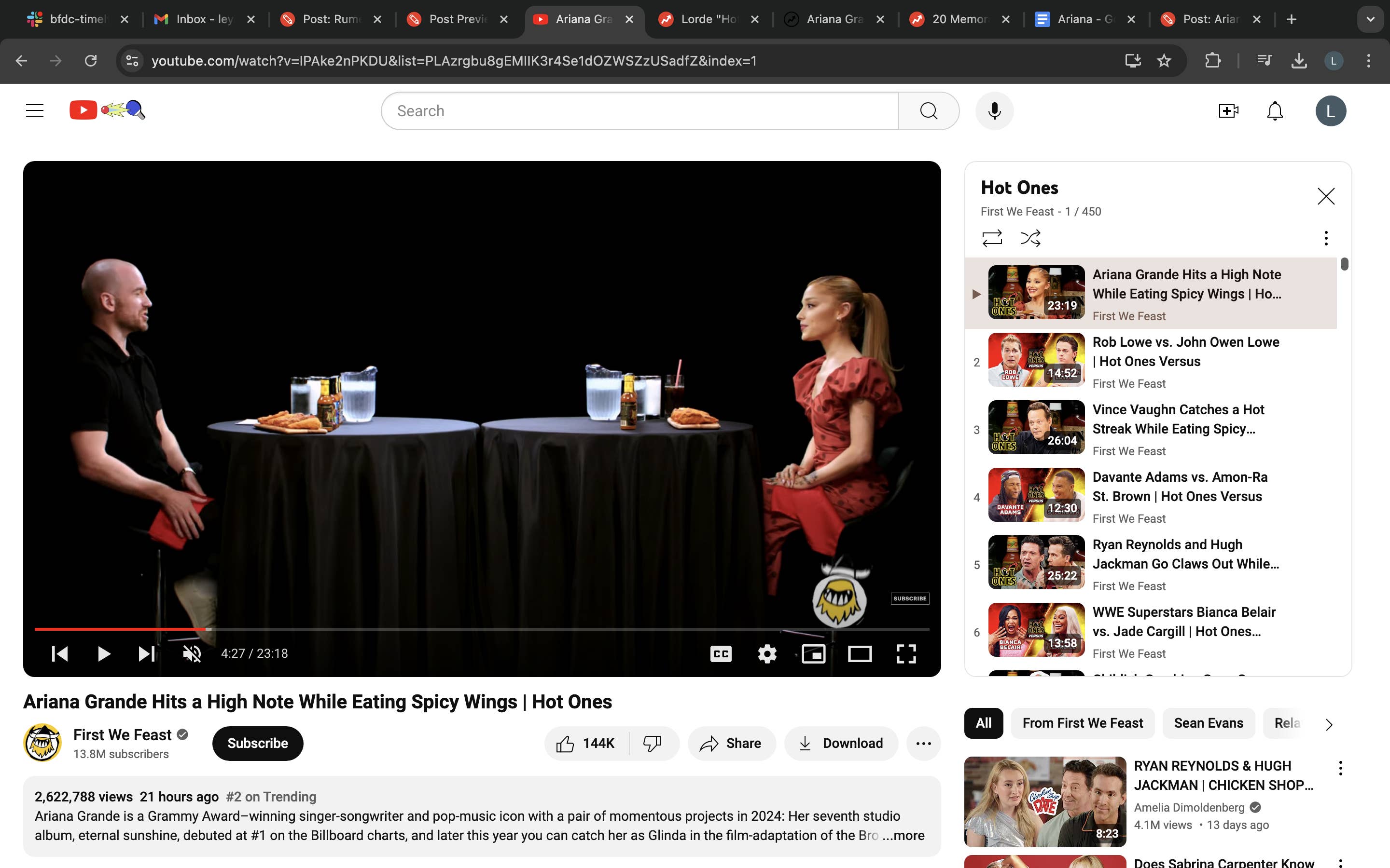 Ariana Grande’s Unfazed Reaction To Some Of The Spiciest Wings On "Hot Ones" Is Going Viral, And You Need To See It