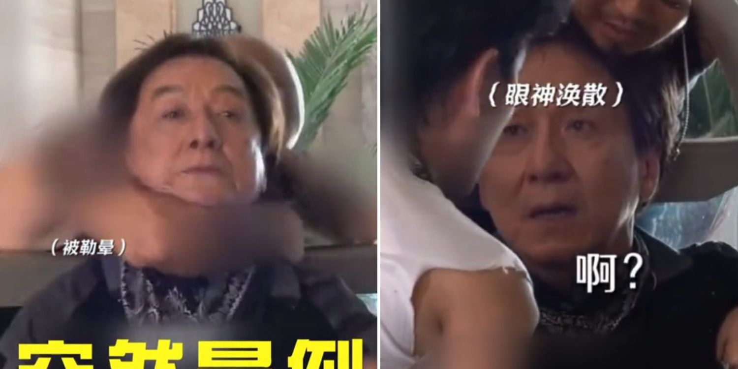 Hong Kong actor jackie chan faints while being strangled in stunt for movie scene