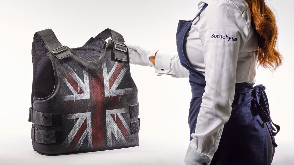 Banksy Union flag bullet-proof vest up for sale after Stormzy wears iconic design at Glastonbury