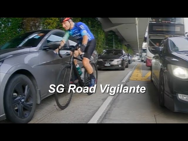 keppel roadcyclist lane splitting crash & damaged vehicle