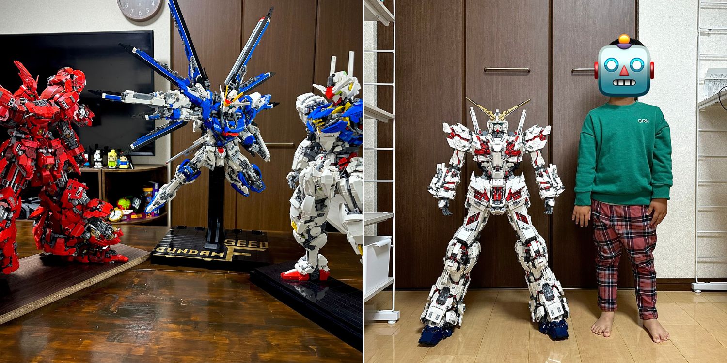 Gundam fan in Japan creates detailed models using only lego blocks