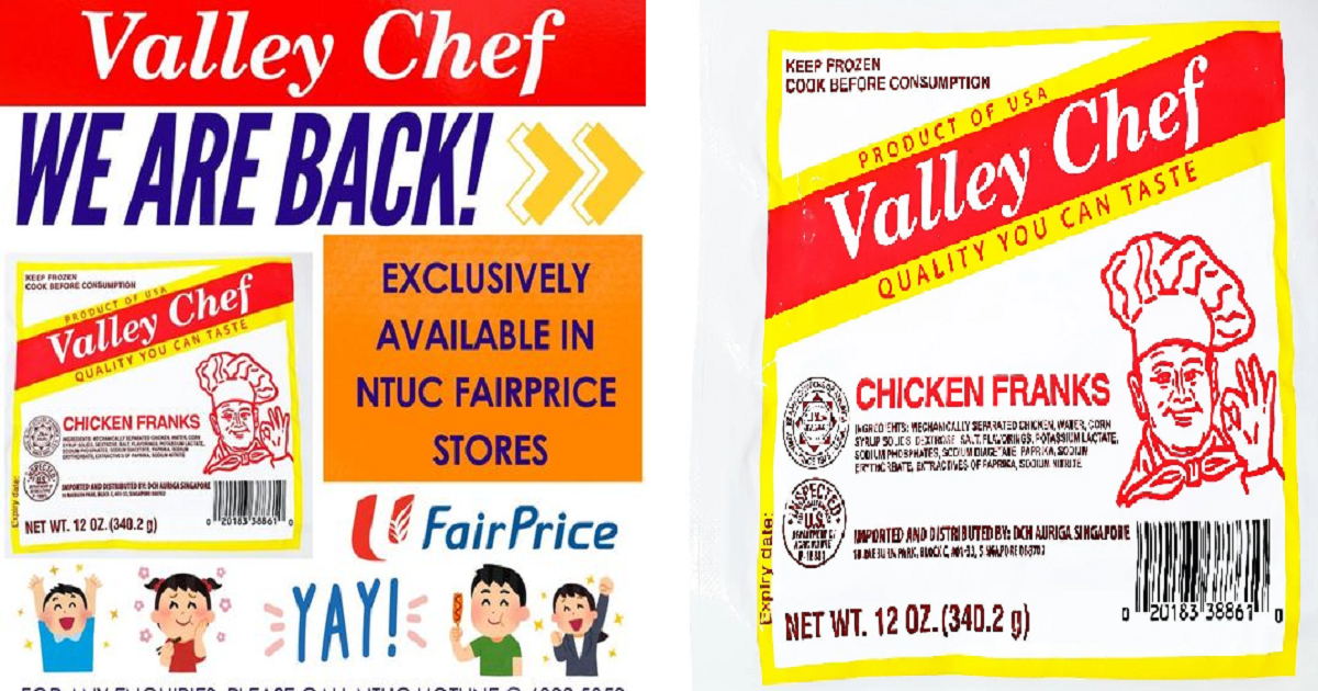 Valley chef sausages is back, exclusively sold in NTUC outlets