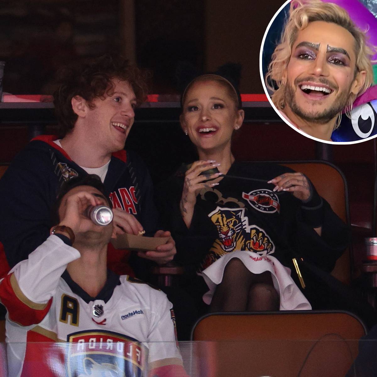 See Ariana Grande Pucker Up in Rare Photo With Boyfriend Ethan Slater and Brother Frankie Grande