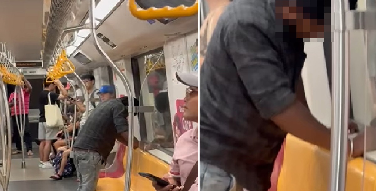 MAN SPOTTED VOMITING ON MRT TRAIN ON 31ST OCTOBER 2024