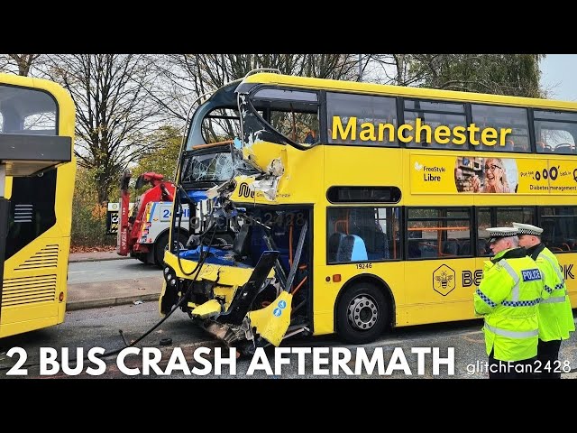 Front of Bus Obliterated in Devastating Manchester Collision