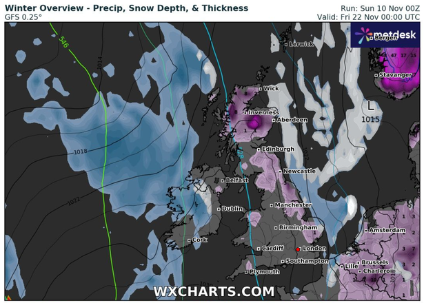 New UK weather maps show exactly where and when 668-mile long snow blast will blitz Britain