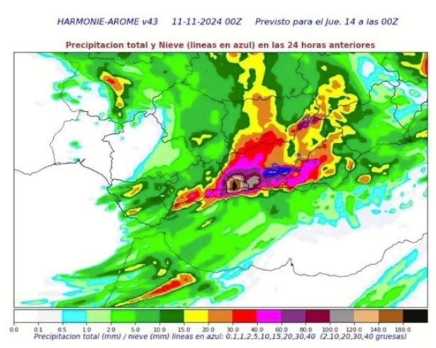Spain weather maps as 'red alert' hits Costa Del Sol sparking more flooding fears