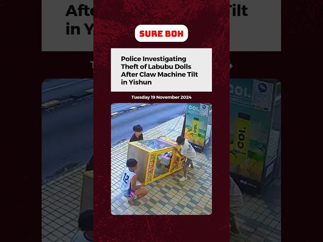 Police Investigating Theft of Labubu Dolls After Claw Machine Tilt in Yishun