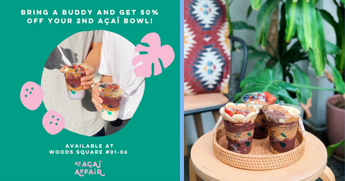 50% Off 2nd Acai Bowl At An Acai Affair’s Wood Square Outlet From Mon to Fri Till 31 Jan 2025