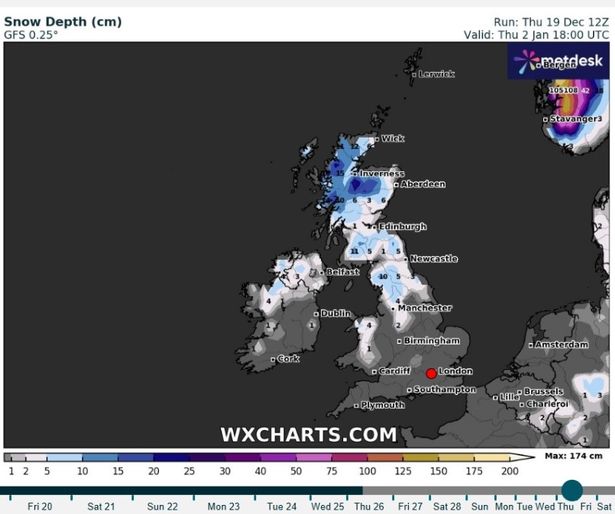 UK weather map shows exactly where FOUR DAYS of snow will blanket Britain