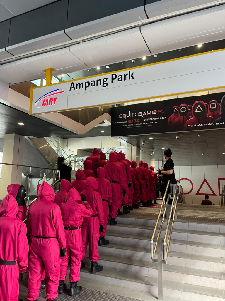 “Come And Play Ddakji” – Squid Game Takes Over MRT Ampang Park