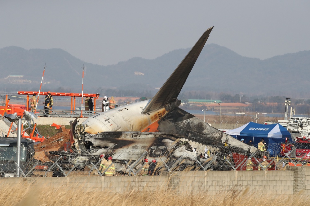 Plane crash kills 177 in South Korea as Jeju Air flight veers off runway