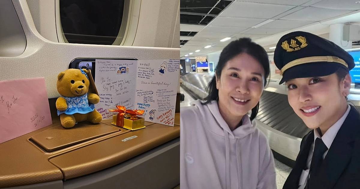 Love's in the air: Lin Meijiao's pilot niece surprises her with birthday celebration on SIA flight