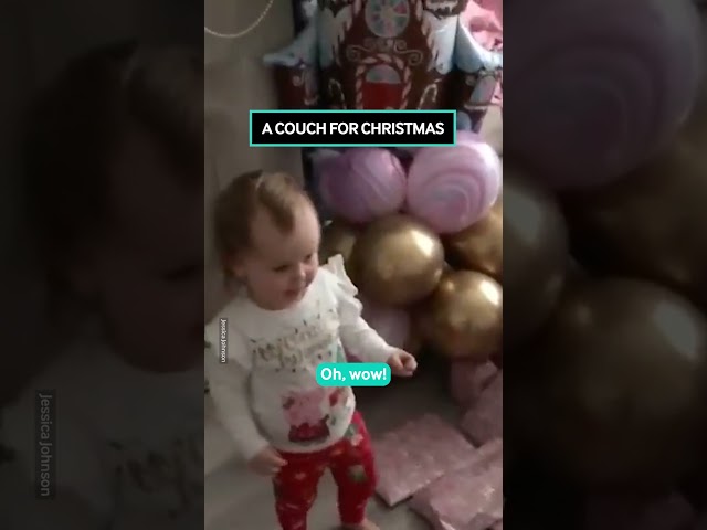 Little Girl Thinks She Got A Couch For Christmas 😂