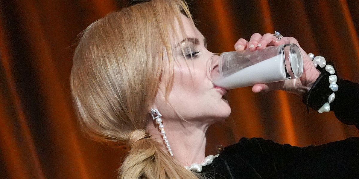 Nicole kidman gulps down glass of milk in nod to sultry 'babygirl' scene