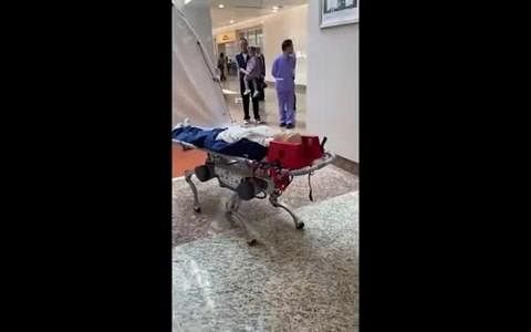 【视频】中国研制出可以用担架运送病人的机器狗