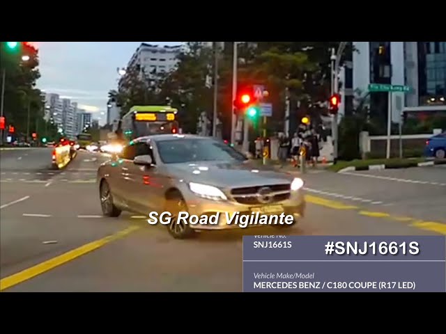 serangoon north ave mercedes fail to conform to red light signal