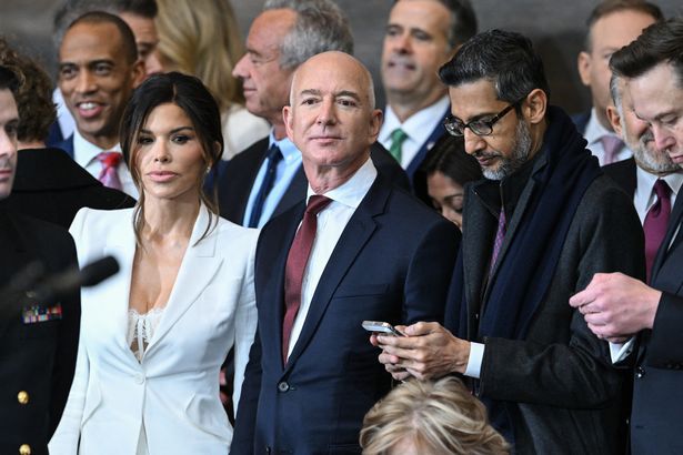 Jeff Bezos' fiancée Lauren Sanchez shows off underwear in racy outfit at Trump inauguration