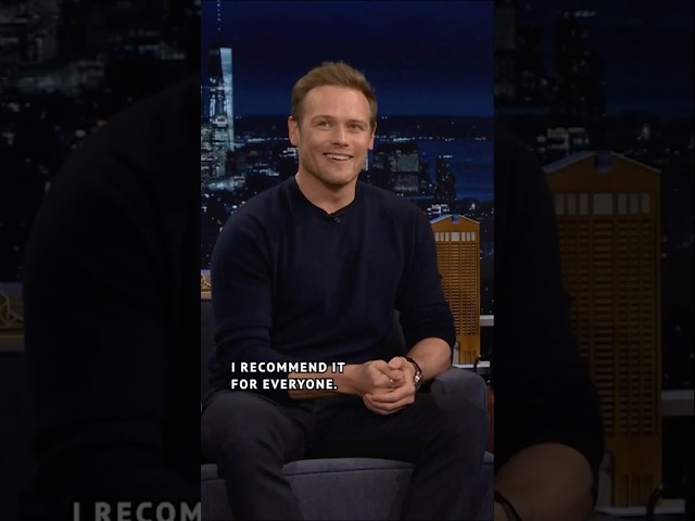 #SamHeughan rappelled 20,000 feet in the air in Nepal 😳 #FallonTonight #JimmyFallon #Outlander