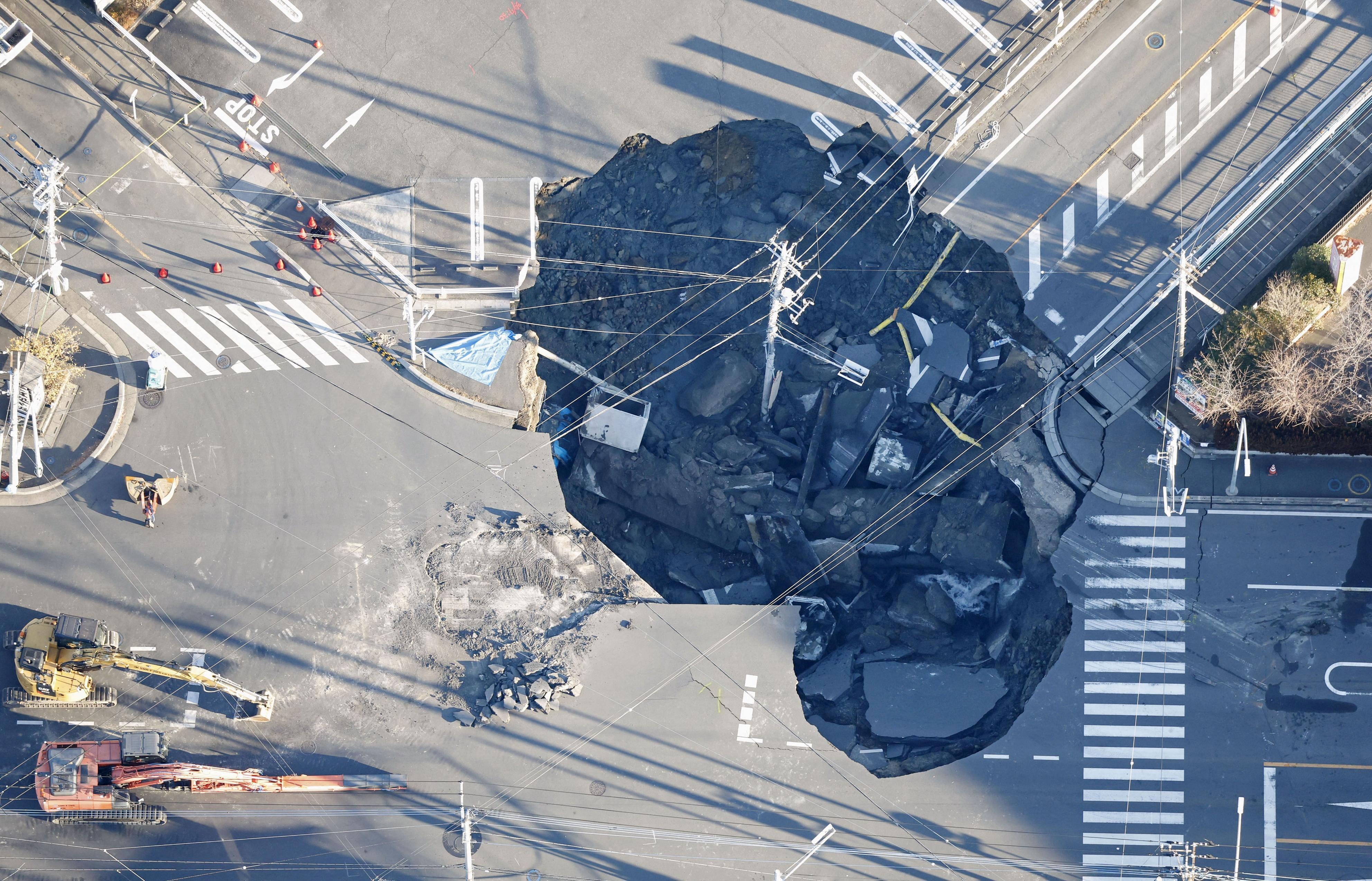 Japan’s Olympic pool-sized sinkhole highlights risk of old pipes